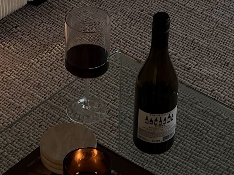 pinot noir bottle and glass